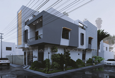120 SqYard Planning and 3D Exterior Rendering 3d render 3d visualisation architecture planning
