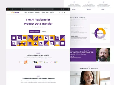 Venzee landing page redesign figma product design ui design ux design