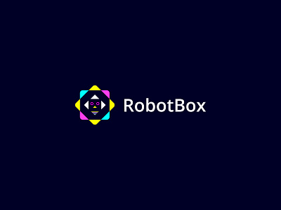 RobotBox Logo abstract logo ai logo artificial intelligence automation bot logo box brand identity branding chatgpt graphic design learning logo design mark minimalist logo modern logo openai robot robotics symbol technology