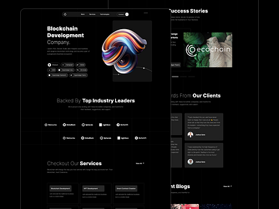 Blockchain Landing Page app appdesign branding dark theme design figma futuristic graphic design illustration landing page logo minimal ui uiux ux uxui vector website xd