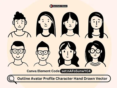 Outline Avatar Character Hand Drawn Dikomo.id suit