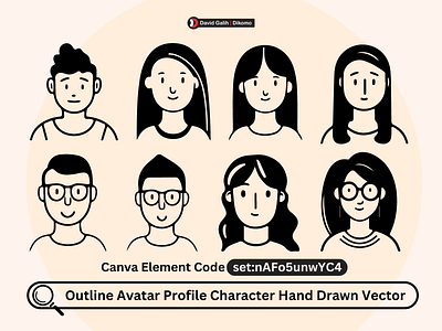 Outline Avatar Character Hand Drawn Dikomo.id suit