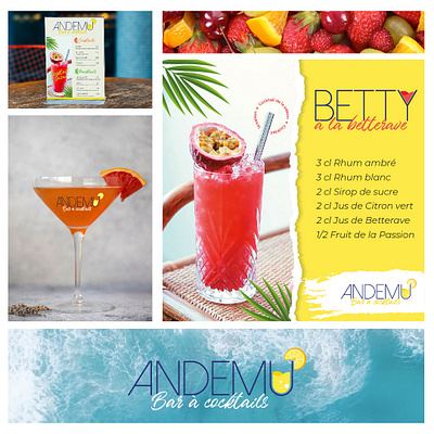 Briefs créatifs - édi. 26 : L’Andemu et ses cocktails ! andemu cocktails design graphic design lesbriefscreatifs logo menu mocktail