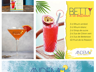 Briefs créatifs - édi. 26 : L’Andemu et ses cocktails ! andemu cocktails design graphic design lesbriefscreatifs logo menu mocktail