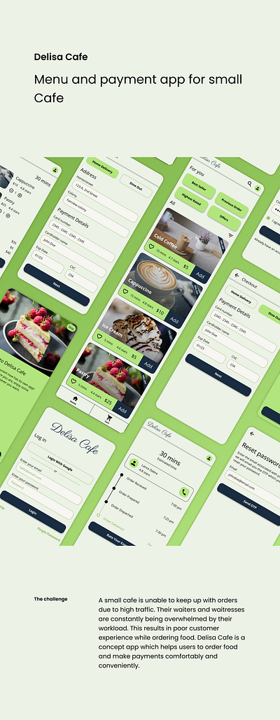 Delisa Café - Case Study app cart case study design homepage login mobile app design payment product design restaurant app typography ui ux