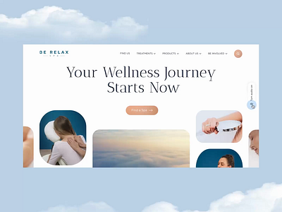 Be Relax home page design animation awwwards beautifull website beauty beauty website chill clean clouds design equal inspiration minimal relax spa typography ui userexperience userinterface ux web webdesign