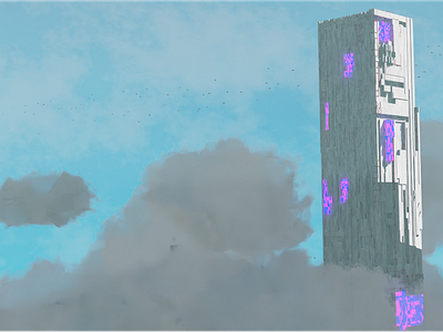 Futuristic skyscraper 3d animation