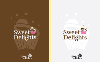 Sweet Delights - Custom cake and cupcake bakery logo design cake and cupcake bakery logo creative design custom logo design elegant design graphic design minimalist design modern design professional design sweet design