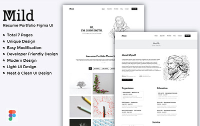 Resume Portfolio UI Design figma portfolio ui design resume ui design ui ui design user interface