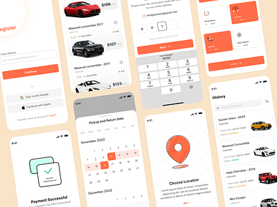 Fleta Car Rental App app design application calendar car car rental illustration mobile rental ui design uiux ux design