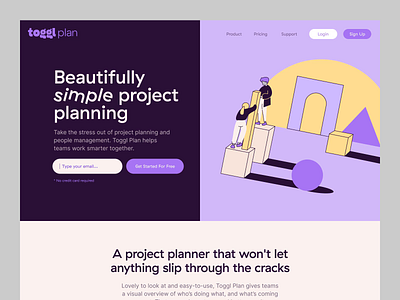 Project Planning Product Landing Page Design branding converting landing page design graphic design icon design icons illustration landing page logo mobile site responsive design typography ui uiux ux vector visual design