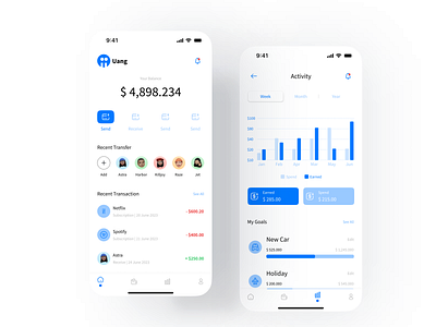 Uang Finance Mobile App app ui ux