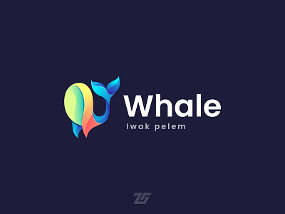 Whale 3d logo amazing logo animal art brand branding colorful logo creative design fish gradient logo graphic design illustration logo whale whale logo