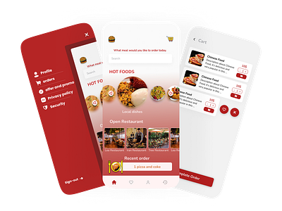 Ui design of food application android app design design figma food application graphic design restaurant application ui ux uxui