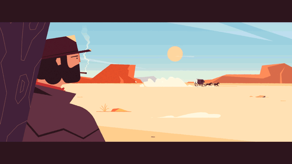 Cavalinho de Baloiço - Music video 2d animation character character design cowboy desert design graphics horse illustration illustrator motion motion graphics movie smoking sun vector wild west