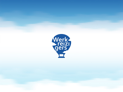 Logo for platform of work travelers abroad air baloon branding business cloud design dream work employement freelance graphic design icon identity illustration job journey laptop logo logotype sky travel