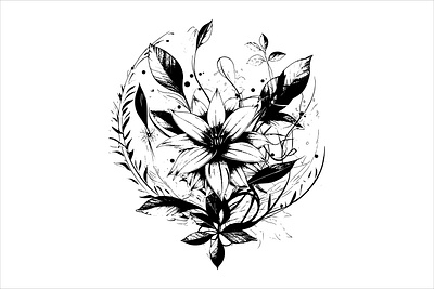 Floral Vector Artwork artwork black white branding design editable elegant floral graphic design illustration minimal modern simple vector