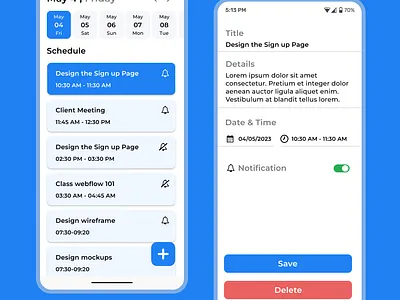 Schedule #DailyUI Day-71 branding dailyui design figma ui userinterface