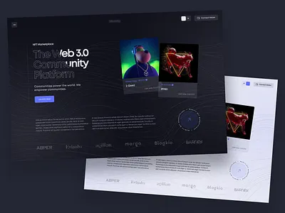 Web 3.0 Community Platform Landing Concept blockchain collectibles community concept cryptocurrency dark design desktop ethereum marketplace nft opensea page platform simple token ui ux web 3.0 website