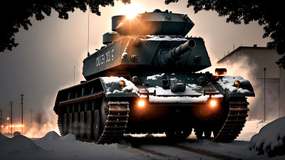 [Concept] Tank races through the snow graphic design