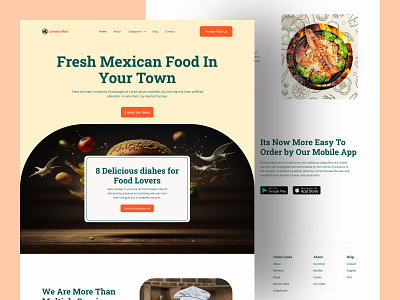 Restaurant Landing Page designer fastfood website food food and beverage food delivery website food menu food order food ordering website graphic design home page landing page minimal design resturant website trendy design ui user experience ux web website websitedesign