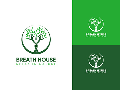 Breath House clean logo creative logo design eco green green house green logo house logo logo design minimalist logo modern logo natural natural house natural logo nature nature house nature logo simple logo