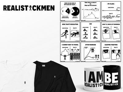 Realistickmen branding content design education graphic design illustration logo merchandise