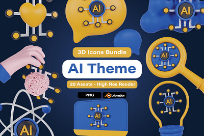3d Element AI Icons Bundle app branding design graphic design illustration logo typography ui ux vector