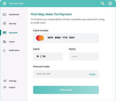 Credit Card payment method #Daily UI #002 002 creditcard paymentmethod daily ui 002 paymentmethod