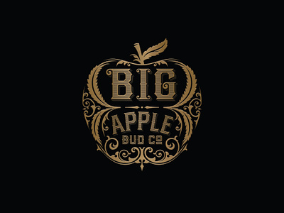 Big Apple Bud Co apple brand identity branding cannabis classy craft gold graphic design identity logo logo design shaped logo sophisticated type type design typeface typographic design typography victorian vintage