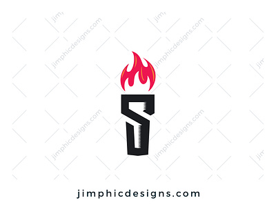 S Torch Logo branding design fire flame graphic design letter logo torch vector