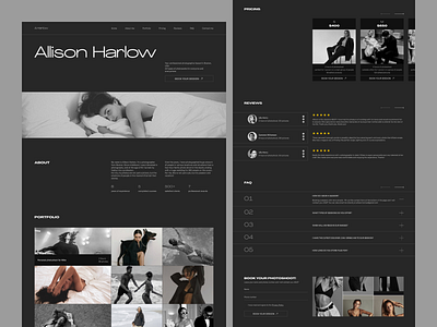 Landing page for photographer landing ui ux web website