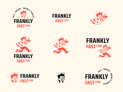 FranklyFast.com | Brand Identity bakery branding bread brews cafe character deli fast logo meat