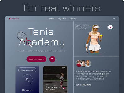 Tenis Academy design freelance sport tennis ui ux web web design webdesing work
