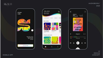 Audio Book UI Concept - StoryVibe.app app audio audiobook book bookreader concept design mobile reader ui uidesign ux visual xd