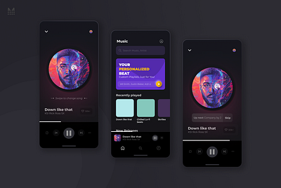 Minimal Music App UI Concept design graphic design music ui ux