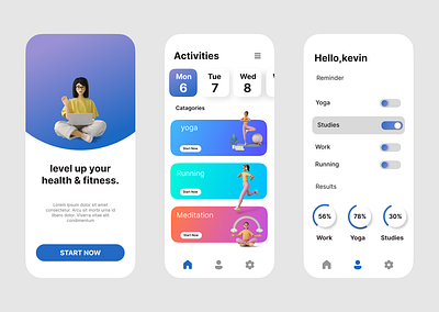 Fitness App 3d app design ui uidesign ux