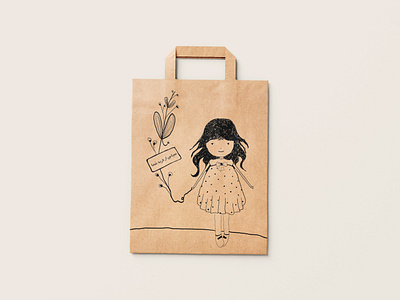 Shopping bag branding graphic design illustration