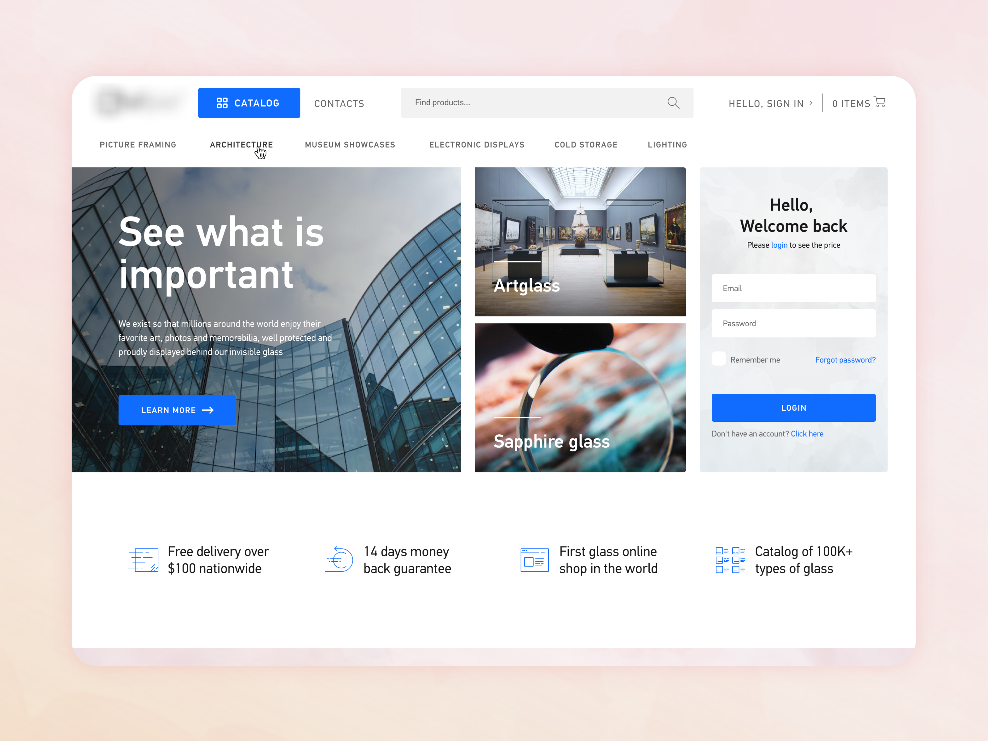 Glass Manufacturer Website Design branding design desktop graphic design illustration minimal mobile responsive ui ux visual design web