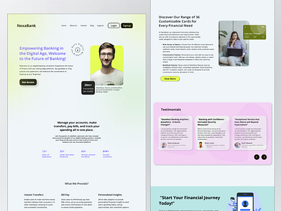 NexaBank - Digital Banking Landing Page UI branding figma graphic design landingpage ui ui design ux webdesign website