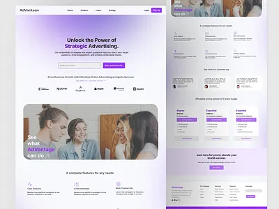 AdVantage - Website Ads Company Exploration UI/UX branding graphic design logo ui