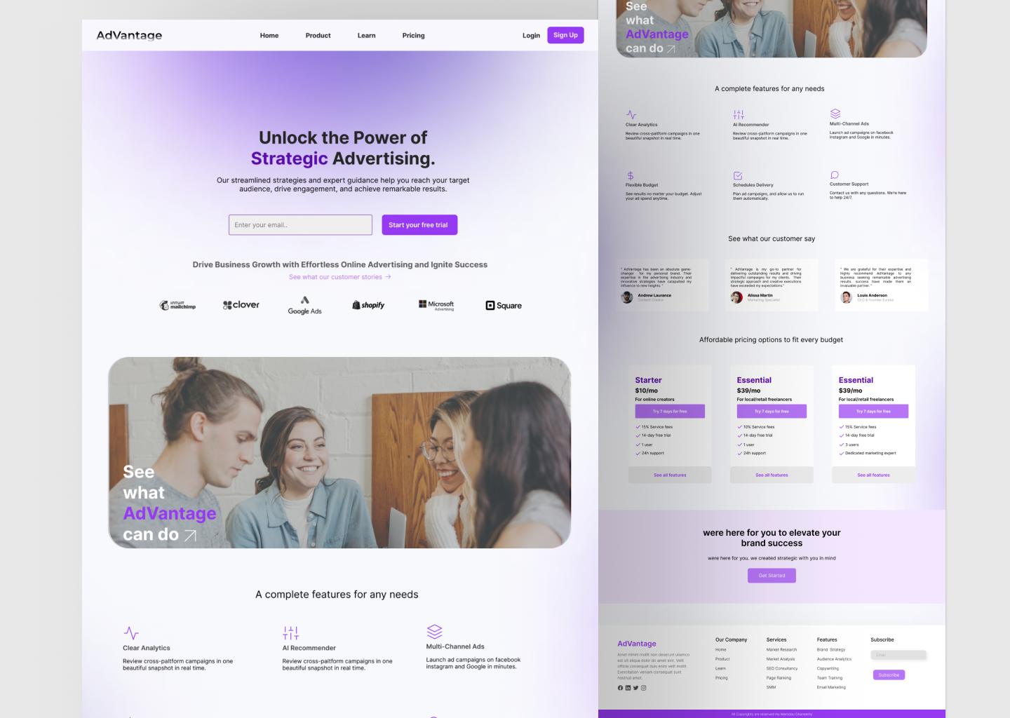 AdVantage - Website Ads Company Exploration UI/UX by Kamila Hanum on ...