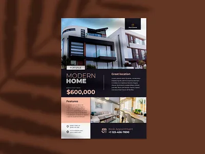 Modern Real estate flyer design adobe photoshop advertising banner branding business corporate creative flyer digital design double sided flyer flyer design flyers marketing marketing collateral marketing material modern flyer print design real estate real estate flyer social media banner