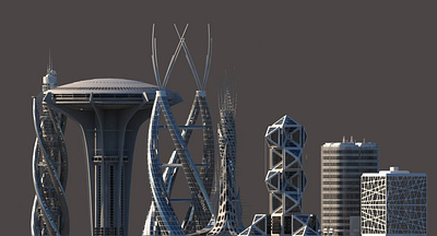 Futuristic Skyscrapers app branding design graphic design illustration logo typography ui ux vector