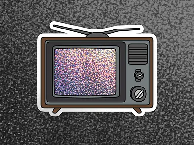 TV Snow Screen - Glitter Sticker Rebound glitter glitter sticker playoff snow screen sticker stickermule tv tv snow tv snow screen