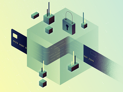 Credit Monitoring app conceptual credit credit card design flat icon illustration isometric logo monitoring security tech technology texture ui vector