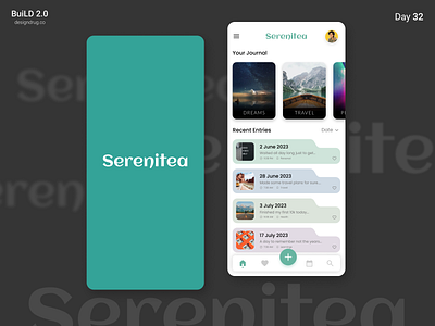Serenitea - Personal Journaling App app app design design figma journaling ui ux