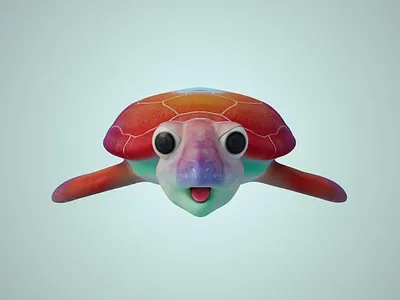 The rainbow of Turtle 3d 3d for buying 3d work best 3d buy buy creative market stuff character designs designs for shopping matter motion matter motions ocean animals set sea life tortoise 3d turtle turtle 3d