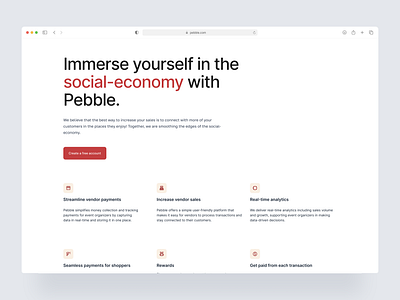 Pebble website hero section app branding design illustration logo ui ux website