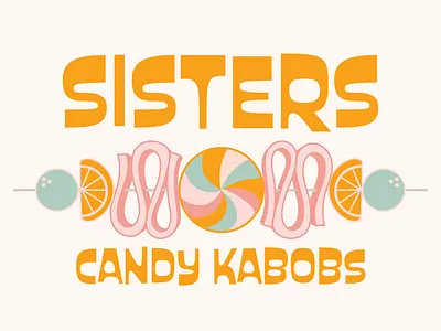 Sisters Candy Kabobs branding design graphic design illustration logo typography